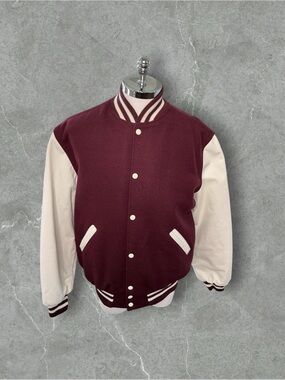 Vtg 90’s Holloway Sz L Varsity 24 Oz Wool Blend Leather Sleeve OREGON Jacket NOS